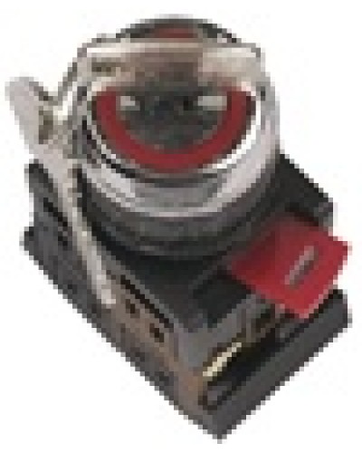 Переключатель AKS-22 с ключом на 2 фиксир.положения I-O 1з+1р черный IEK BSW10-AKS-2-K02 в Таганроге Аксессуары для стоек и шкафов Pintop.ru