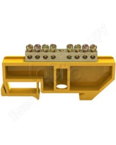 Шина PE земля на DIN-изоляторах ШНИ-6х9-8-Д-Ж IEK YNN10-69-8D-K05 в Таганроге Клеммные колодки Pintop.ru