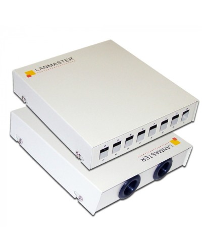 Кросс оптический настенный, металлический, на 8 SC адаптеров LANMASTER (LAN-FOBM-WM-8SC) в Таганроге Кросс оптический Pintop.ru