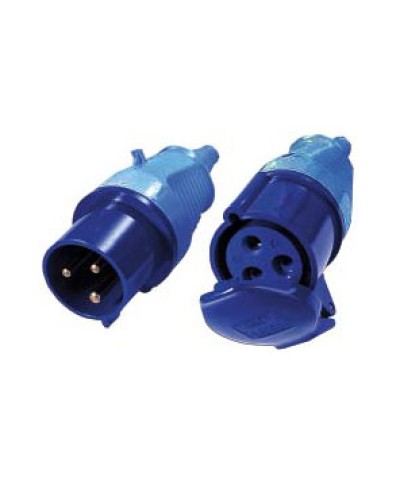 Вилка IEC 309 однофазная 32A, 250V, разборная, синяя LANMASTER (LAN-IEC-309-32A1P/M) в Таганроге Проходные адаптеры и розетки оптические Pintop.ru