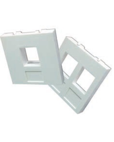 Вставка 45x45 на 2 кейстоуна, со шторками, маркировкой и иконками, белая LANMASTER LAN-SIP-24М-WH в Таганроге Аксессуары для кабель-канала Pintop.ru