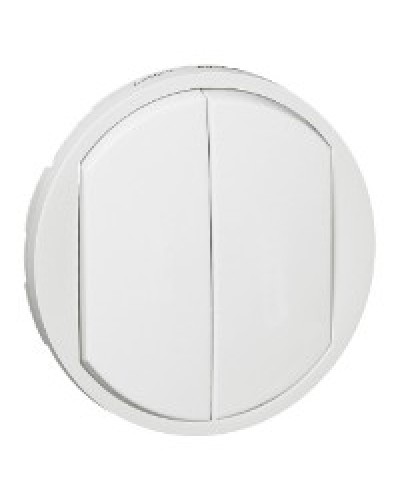 Лицевая панель для выключателя двойного белый Celiane Legrand 068002 в Таганроге Аксессуары для кабель-канала Pintop.ru