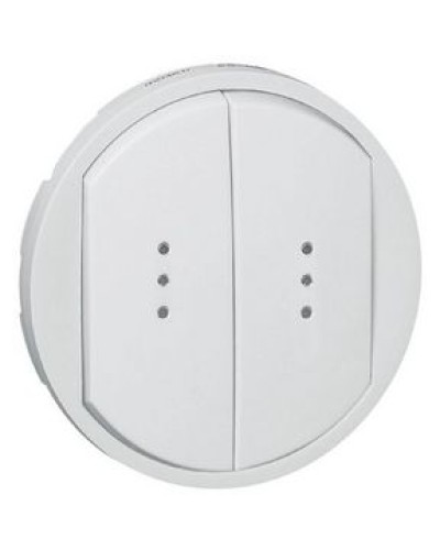 Лицевая панель для выключателя двойного с индикацией белый Celiane Legrand 068004 в Таганроге Аксессуары для кабель-канала Pintop.ru