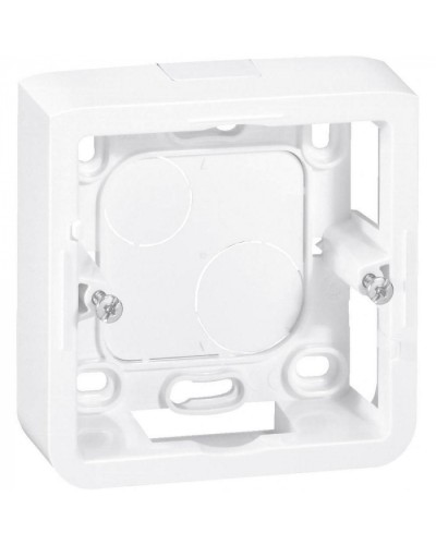 Коробка накладная, глубина 30 мм, белая Mosaic Legrand 080280 в Таганроге Аксессуары для кабель-канала Pintop.ru