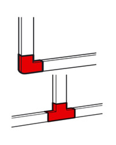 Угол плоский/отвод Т-образный для кабель-канала METRA Legrand (638199) в Таганроге Аксессуары для кабель-канала Pintop.ru