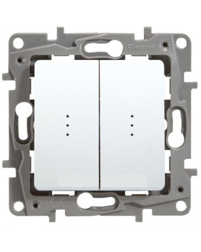 Переключатель двухклавишный с подсветкой Etika Plus 10 AX 250 В белый Legrand 672216 в Таганроге Аксессуары для кабель-канала Pintop.ru