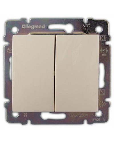 Переключатель на два направления двухклавишный Valena 10 AX 250 В слоновая кость Legrand 774308 в Таганроге Аксессуары для кабель-канала Pintop.ru