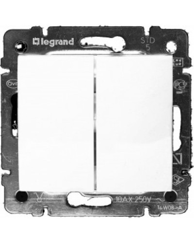 Переключатель на два направления двухклавишный Valena 10 AX 250 В белый Legrand 774408 в Таганроге Аксессуары для кабель-канала Pintop.ru