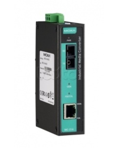 Медиаконвертер Ethernet 10/100BaseTX в 100BaseFX (SC) с расширенным диапазоном температур Moxa IMC-21A-S-SC-T в Таганроге Медиаконвертеры Pintop.ru