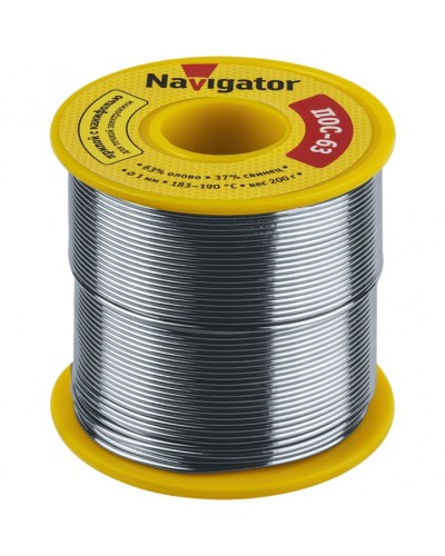 Припой Navigator 93 778 NEM-Pos05-63K-1-K200 (ПОС-63, катушка, 1 мм, 200 гр) в Таганроге Аксессуары для кабель-канала Pintop.ru