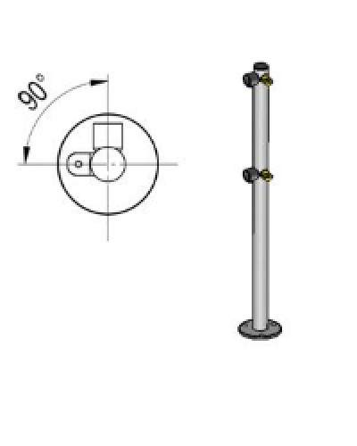 Стойка ограждения L-образная под поворотные створку и секцию 2 полупетли с крепежом, 2 муфты с крепежом слева Oxgard Стойка ограждения с 2-мя полупетлями L-образная слева (ВЗР 1996.09.11) в Таганроге Ограждения Pintop.ru