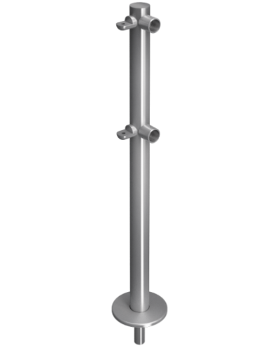 Стойка ограждения съемная L-образная с 2-мя полупетлями cправа Oxgard ВЗР 1996Р.20-02 в Таганроге Ограждения Pintop.ru