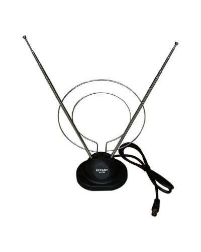 Антенна комнатная телескопическая на подставке «Усы+кольцо», RX-100 REXANT 34-0100 в Таганроге Системы видеонаблюдения Pintop.ru