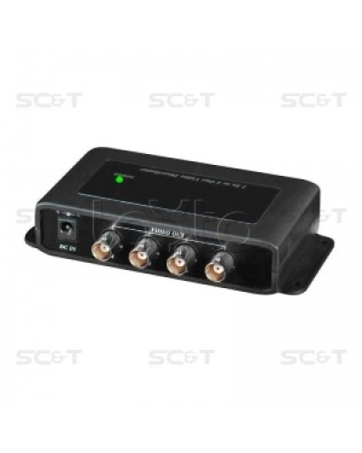 Усилитель-разветвитель видеосигнала HDCVI / TVI / AHD (1вх./4вых.) SC&T CD104HD в Таганроге Видеоусилители, Модуляторы, Делители Pintop.ru