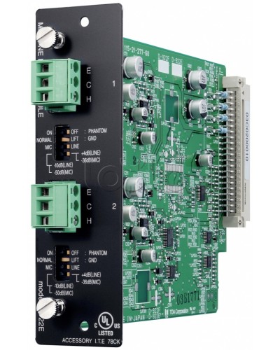 Модуль микрофонных / линейных входов (моно, 20 бит) TOA D-922E в Таганроге Системы оповещения и трансляции TOA Pintop.ru