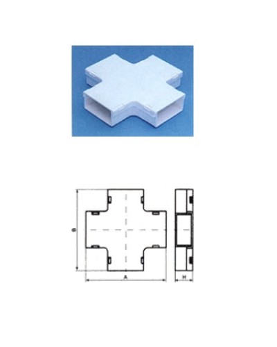 Х-соединитель с основой 60х22 на 60х22 TWT TWT-CT60/60-XB-WH в Таганроге Аксессуары для кабель-канала Pintop.ru
