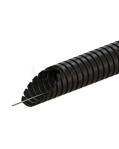 Труба ПВХ гофрир. легкая, с зондом диам 32мм (1шт = 25м), цвет чёрный Экопласт (10132-25BL) в Таганроге Труба гофрированная Pintop.ru