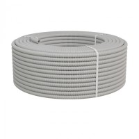 Труба ПНД-FRUF гофрир. легкая, с зондом, без галогена, трудногорючая, атмосферостойкая,цвет серый, диам. 20мм(100м) Экопласт (20120HFR-UF)