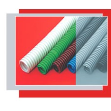 Труба гофрированная ПНД тяжелая диам 25 мм, с зондом, без галогена Экопласт 21125HF