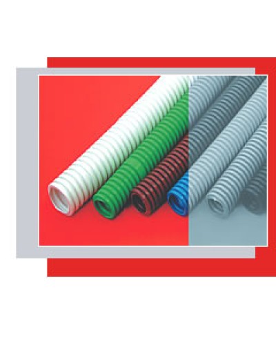 Труба гофрированная ПНД тяжелая диам 50 мм, с зондом, без галогена Экопласт 21150HF в Таганроге Труба гофрированная Pintop.ru