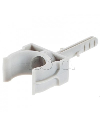 Держатель с дюбелем без шурупа для гофрированной или жесткой гладкой трубы D20 мм, без галогена Экопласт 41420HF в Таганроге Держатели, клипсы, скобы Pintop.ru