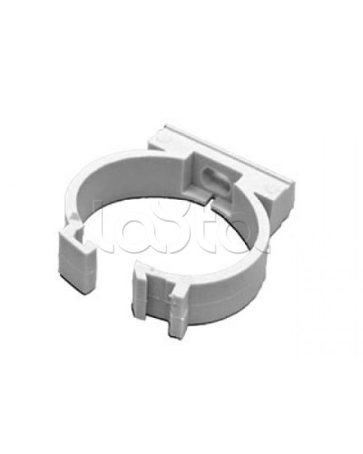 Держатель с защелкой для гофрированной или жесткой гладкой трубы D16 мм, без галогена Экопласт 41616HF в Таганроге Держатели, клипсы, скобы Pintop.ru