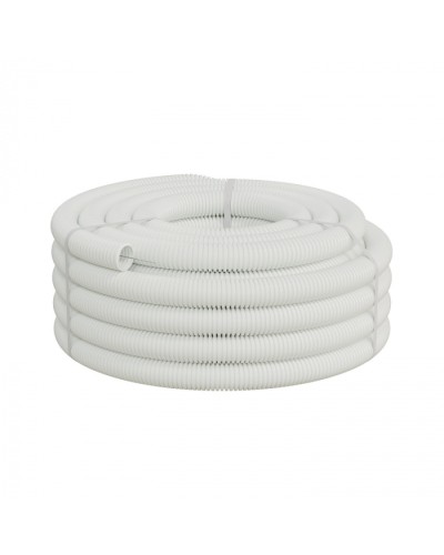 Труба ПП HF-FR гофрир. тяжелая, с зондом, без галогена, ПЛЛ50мм Экопласт (61150HFR-W) - Труба ПП HF-FR гофрир. тяжелая, с зондом, без галогена, ПЛЛдиам.50мм ПВ-0 (15м) цвет белый 1 палл.=630м Экопласт в Таганроге Труба гофрированная Pintop.ru