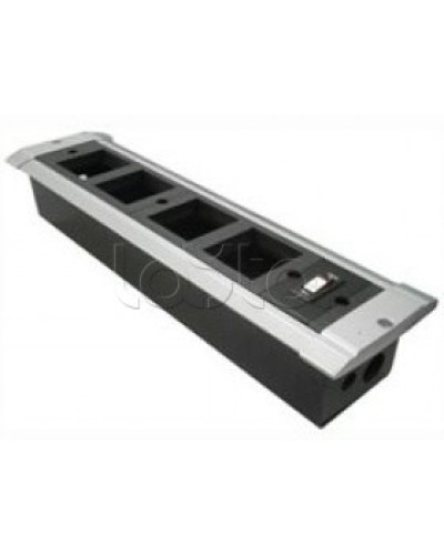 Блок настольный встраиваемый, с выключателем нагрузки на 4 модуля (45х45мм) для креп. к столу (алюмин) Экопласт 70324 в Таганроге Аксессуары для кабель-канала Pintop.ru