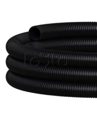 NR050 Двустен. труба ПНД гибкая откр. прокладки, SN26, с зондом, D50мм (50м) чёрный Экопласт (801050HFR-UF-BL) в Таганроге Труба гофрированная Pintop.ru