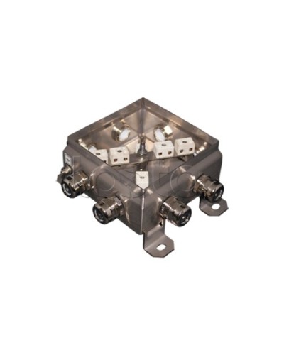 Коробка монтажная огнестойкая Гефест КМ-О (12к*6,0)-IP66 1212нерж, 8 вводов 123х123х60 в Таганроге Распределительные коробки Pintop.ru