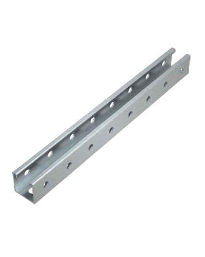 Страт-профиль 41х41 L650 мм s:2,0 (тройная перфорация) КМ-Профиль (STPS41-41-650 3P) в Таганроге Аксессуары для лотков Pintop.ru