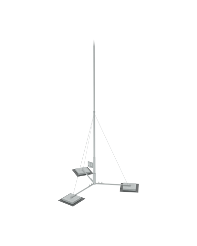 Вольностоящая молниеприемная мачта составная H12,1 м разборное основание HD КМ-Профиль (RTVMR-H12.1 HD) в Таганроге Монтажные материалы Pintop.ru