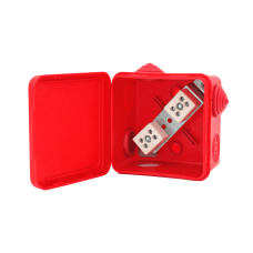 Коробка распределительная огнестойкая КРОПС-П3, IP54, габаритные размеры 80х80х50 мм, для кабелей сечением до 4 мм2, 4 клеммы КМ-Профиль (FRJB-KM-P3-4-04-КРОПС-IP54)