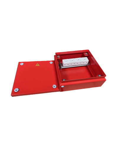 Коробка распределительная огнестойкая КРОПС, IP55, габаритные размеры 200х200х80 мм, для кабелей сечением до 25 мм2, 6 клеммКМ-Профиль (FRJB-KM-ST6-25-06-КРОПС-IP55) в Таганроге Распределительные коробки Pintop.ru