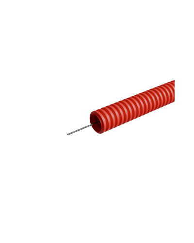 Труба гофрированная ПНД лёгкая d16 мм с зондом трудногорючая безгалогенная (HFFRLS), (уп. 100 м) КМ-профиль (KM-FRTG-16) в Таганроге Труба гофрированная Pintop.ru