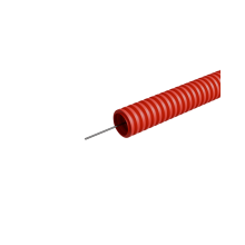 Труба гофрированная ПНД лёгкая d20 мм с зондом трудногорючая безгалогенная (HFFRLS), (уп. 100 м) КМ-профиль (KM-FRTG-20)