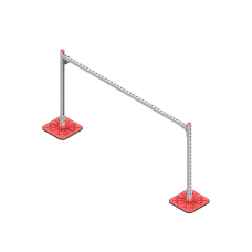 Опорная конструкция для горизонтальных прямоугольных воздуховодов и металлических лотков кабеленесущих систем TECHNORAPTOR FOOT 2000х1000 КМ-профиль (KM-TR-F-SSHRAD-2000-1000)