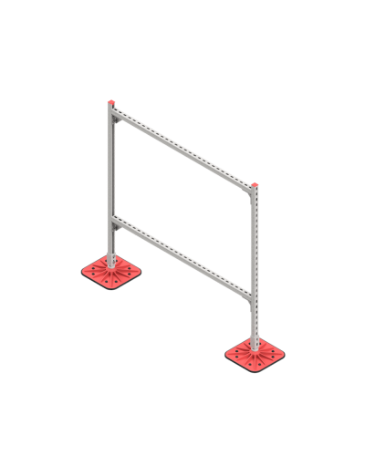 Опорная конструкция для горизонтальных прямоугольных воздуховодов и металлических лотков кабеленесущих систем TECHNORAPTOR FOOT 1500х1500 КМ-профиль (KM-TR-F-SSHRAD-1500-1500) в Таганроге Системы видеонаблюдения Pintop.ru