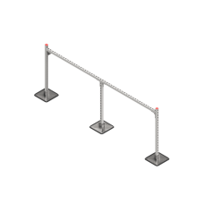 Опорная конструкция для горизонтальных прямоугольных воздуховодов и металлических лотков кабеленесущих систем TECHNORAPTOR STEELFOOT 2500х1000 HD КМ-профиль (KM-TR-STF-SSHRAD-2500-1000 HD)
