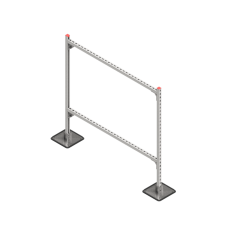 Опорная конструкция для горизонтальных прямоугольных воздуховодов и металлических лотков кабеленесущих систем TECHNORAPTOR STEELFOOT 1500х1500 HD КМ-профиль (KM-TR-STF-SSHRAD-1500-1500 HD)