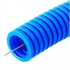 Труба гофрированная ПП тяжёлая 750 Н не распространяющая горение с/з синяя д16 (100м/5500м/ уп/пал) Промрукав PR02.0079