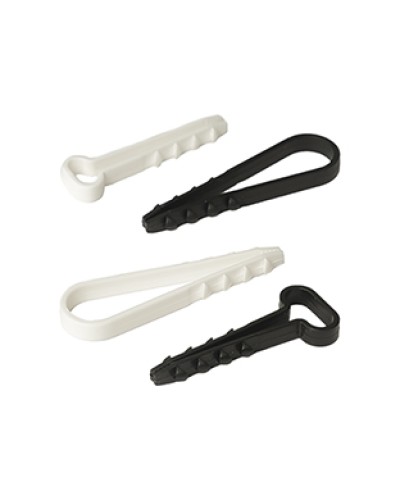 Дюбель-хомут для плоского кабеля 5-10 мм белый (100шт) Промрукав (PR08.6955) в Таганроге Крепеж: Дюбели, шурупы, саморезы Pintop.ru