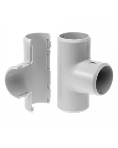 Тройник разборный д32 безгалогенный (HF) атмосферостойкий серый (15шт/180шт уп/кор) Промрукав (PR13.0367) в Таганроге Повороты, муфты, тройники Pintop.ru