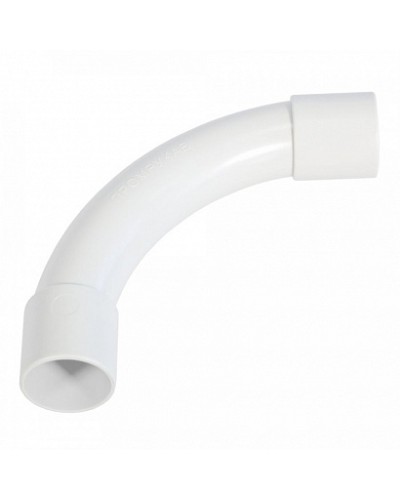 Соединитель угловой белый d20 мм (5шт/300шт уп/кор) Промрукав (PR13.0464) в Таганроге Повороты, муфты, тройники Pintop.ru