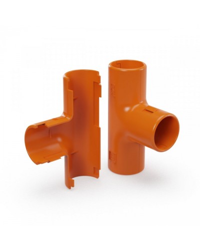 Тройник разборный оранжевый d20 мм (50шт/600шт уп/кор) Промрукав (PR13.1158) в Таганроге Повороты, муфты, тройники Pintop.ru