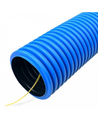 Труба гофрированная двустенная ПНД гибкая тип 750 (SN16) с/з синяя д110 (50м/уп) Промрукав (PR15.0054) в Таганроге Труба гофрированная Pintop.ru