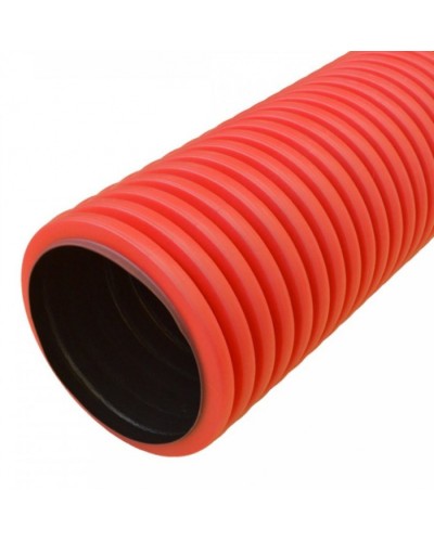 Труба гофрированная двустенная ПНД жесткая тип 750 (SN19) красная д90 5,7м (34,2м/уп) Промрукав (PR15.0128) в Таганроге Труба гофрированная Pintop.ru
