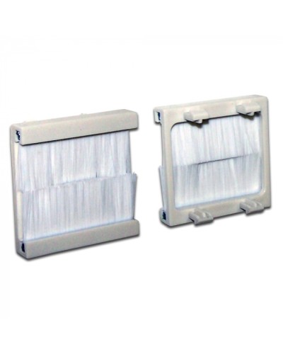 Вставка с белым щеточным вводом, 45х45 LANMASTER (LAN-SIP-23BR-WH) в Таганроге Коннекторы ВО Pintop.ru