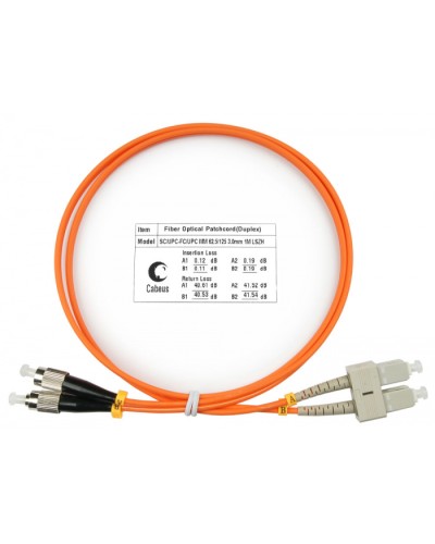 Шнур оптический duplex SC-FC 62,5/125 mm 1м LSZH Cabeus FOP-62-SC-FC-1m в Таганроге Патч-корды оптические Pintop.ru