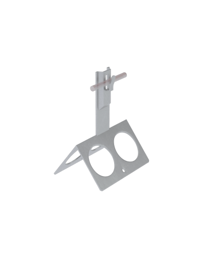 Коньковый держатель зажимной с широким основанием для прутка Ø 5-8 мм H100 мм CU КМ-Профиль (BKDZ-H100-D5-8 CU) в Таганроге Монтажные материалы Pintop.ru